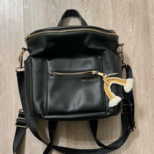 Fawn Design Black Backpack with Gold Zipper
